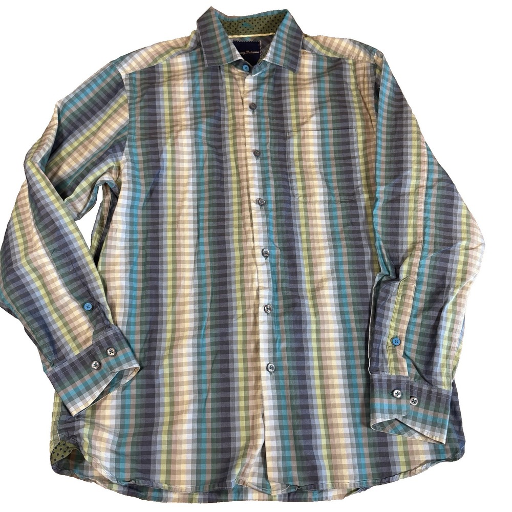 Tommy Bahama Mens S Long Sleeve Plaid Shirt